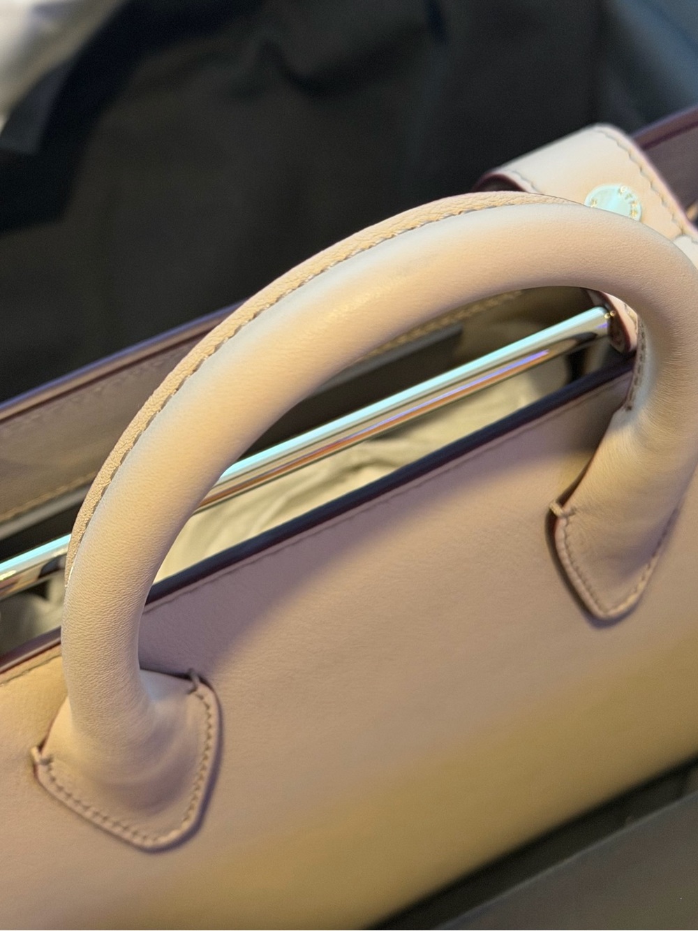 Strathberry Oat Mini Tote with Gold Bar Detail (new in a box with a dust bag) - Picture 8 of 14